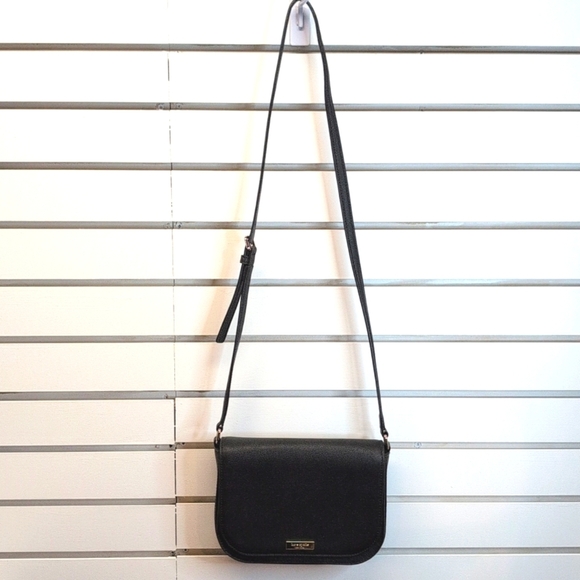 kate spade laurel way carsen saffiano leather crossbody bag black EUC - Picture 2 of 9
